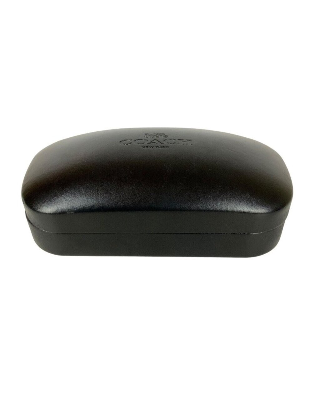 Coach Eyeglass Sunglass Hard Case Black Embossed Synthetic Leather Clamshell